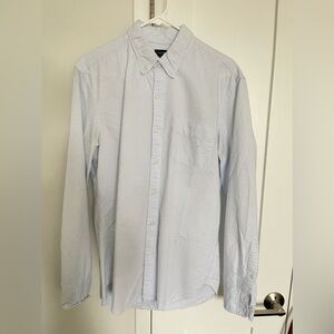 Blue and white striped button down- J Crew